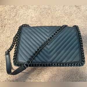 Black ALDO Quilted Chain Shoulder Bag